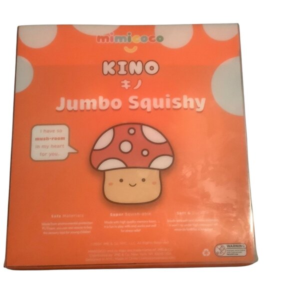 Mimicoco Jumbo Mushroom Squishy Toy 6.2" x 6.6" Red White Stress Relief Kawaii - Picture 6 of 9